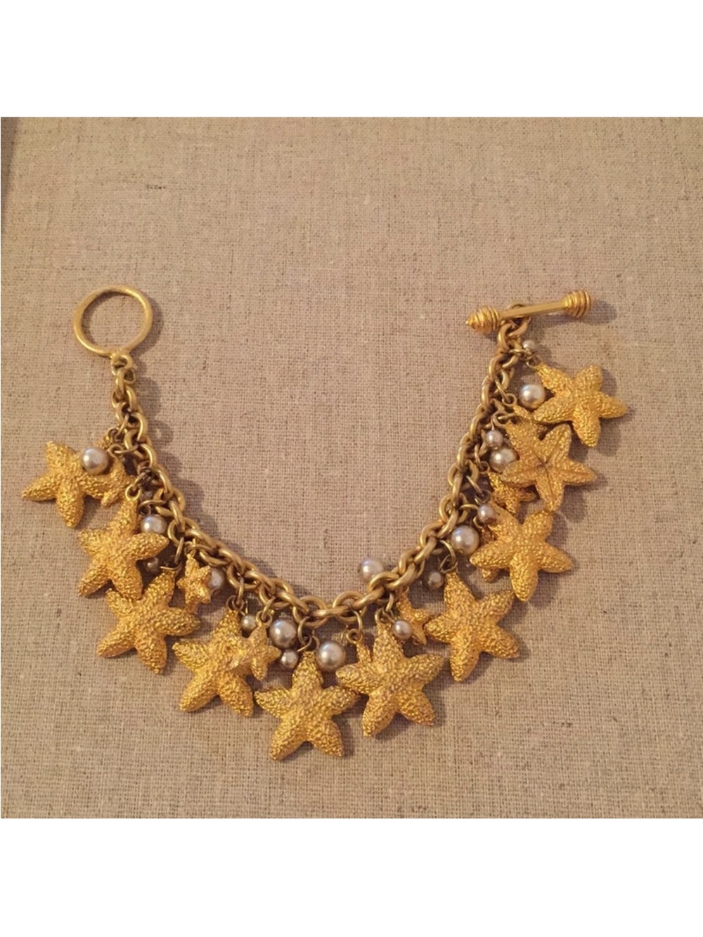 Fragments | Bracelet | Gold Starfish Charm Bracelet Pearl
